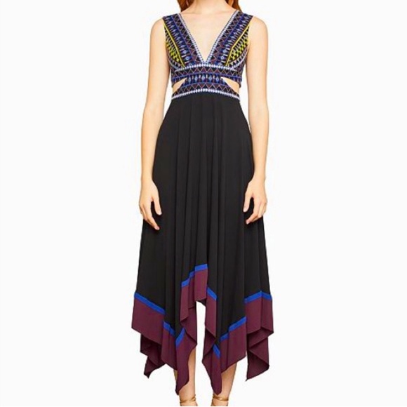 BCBGMaxazaria Embroidered Handkerchief Dress - Picture 2 of 5